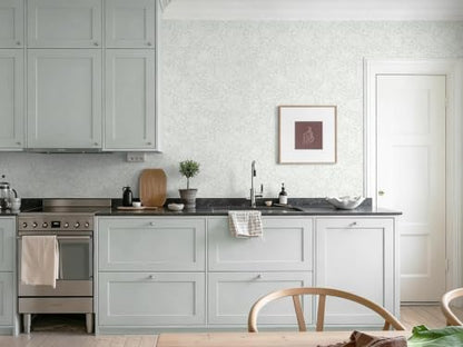 Green William Morris Peel and Stick Wallpaper Floral Contact Paper (Light Green / 17.3" x 78.7")