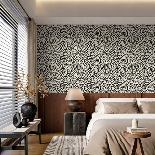 Abstract Geometric Stripes Peel and Stick Wallpaper