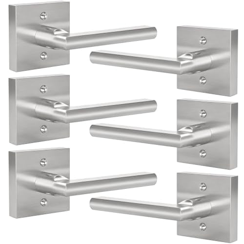 6 Pack Dummy Door Handles (Satin Nickel)