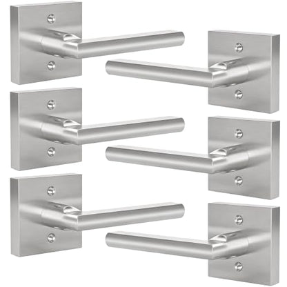 6 Pack Dummy Door Handles (Satin Nickel)