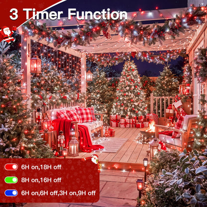 500 LED Christmas Lights Outdoor (Red and White / 500 LED)