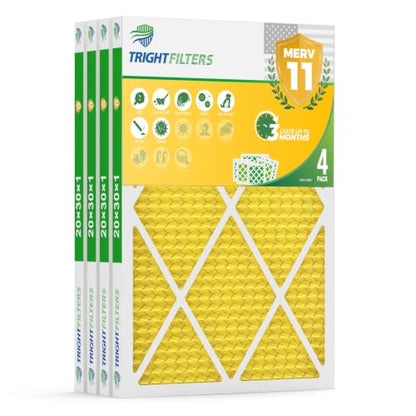 MERV 11 Air Filters 4Pack HVAC AC Furnace Filters Replacement