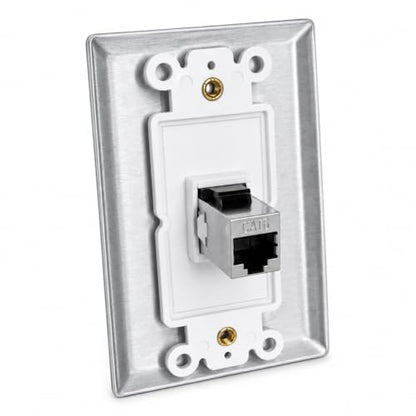 Copper Shield CAT6 Ethernet Wall Plate with Low Voltage Mounting Bracket