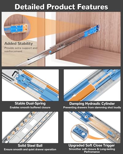 Side Mount Soft Close Drawer Slides
