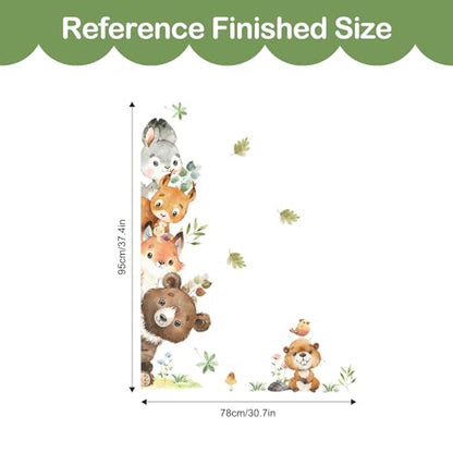 Jungle Animals Wall Stickers Cartoon Woodland Animal Wall Decals