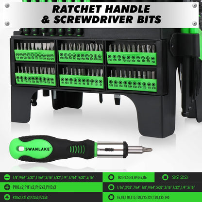 141 Piece Magnetic Screwdriver Set with Plastic Rack (141-Piece Magnetic Screwdriver Set)