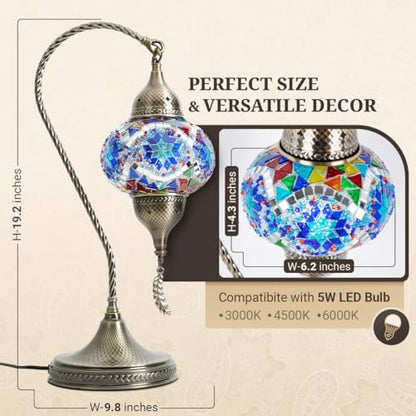 Turkish Moroccan Mosaic Table Lamp