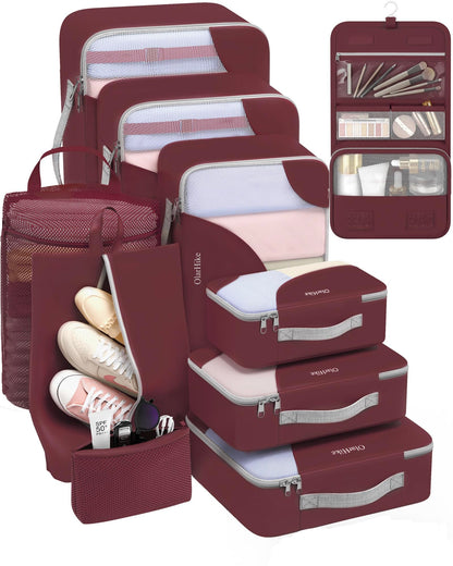 Packing Cubes for Travel (11 Burgundy)