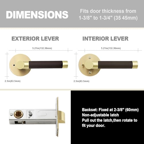 Leather Wrapped Brass Privacy Door Handle