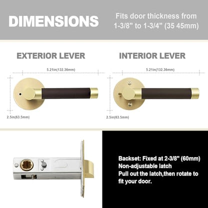 Leather Wrapped Brass Privacy Door Handle