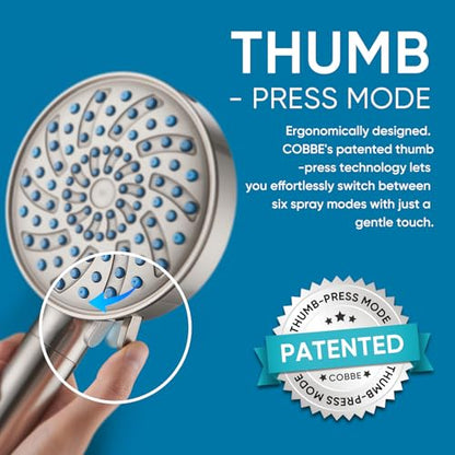 Filtered Shower Head with Handheld (Round (Built-in Power Wash) / 3. Brushed Nickel)