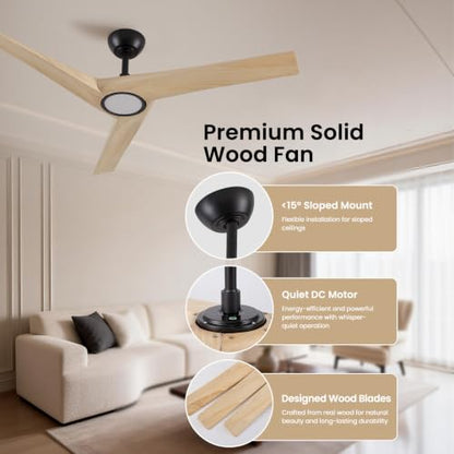 Wood Ceiling Fan with Light