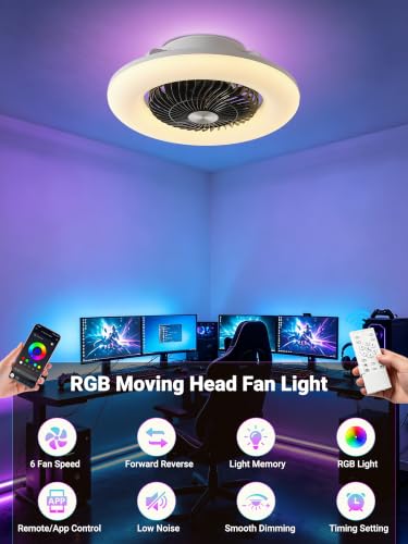 Bladeless Low Profile Ceiling Fan RGB