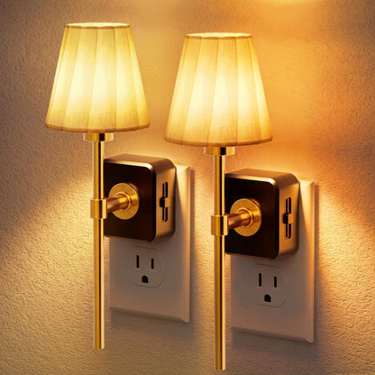 Night Lights Plug into Wall Vintage Nightlight Dusk to Dawn Sensor (White / 2 Pack)