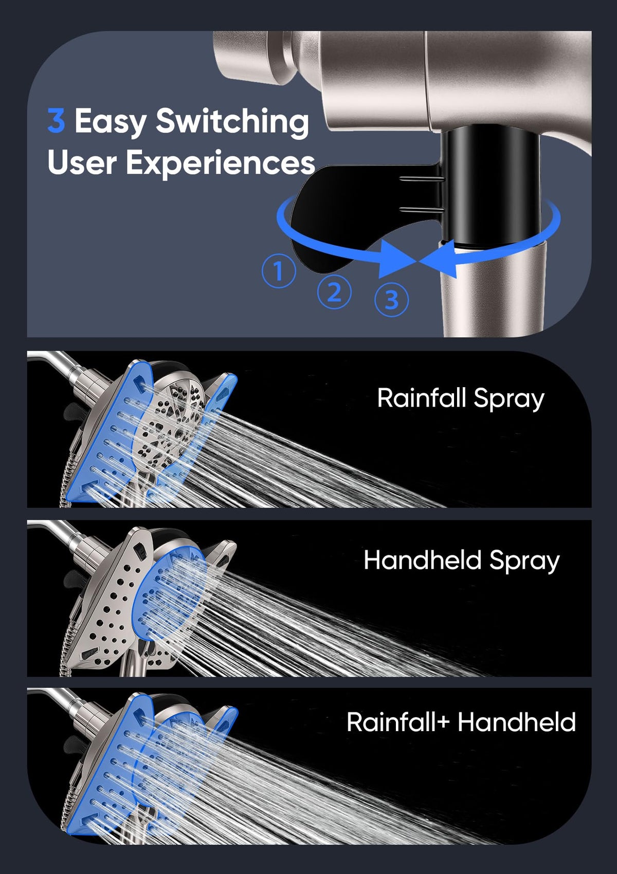 Shower Head with Handheld High Pressure (Brushed Nickel)