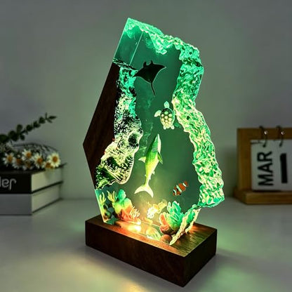 Humpback Whale Ocean Resin Lamp