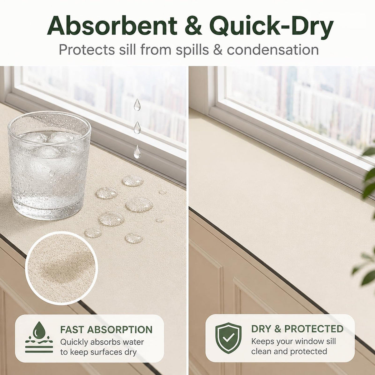 Narrow Window Sill Mat (Grey / 6" x 6'7" (Rectangular))