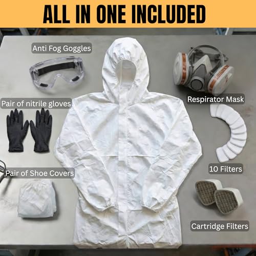Hazmat Suit Disposable Coverall Kit with Hood