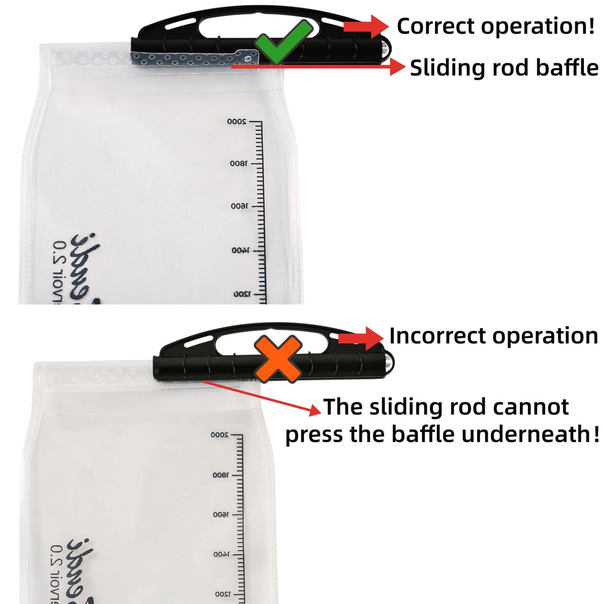 2 Pack Hydration Pack with 2L Backpack Water Bladder (Black with Orange Zipper (1 Pack))