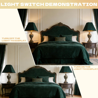 Green Velvet Lamp Shades Set of 2 6"×13"×10" Bell Shade (Green / 6*13*10in)