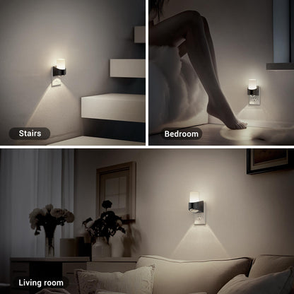 LED Night Lights Plug into Wall (Cylinder - White / 1 Pack)