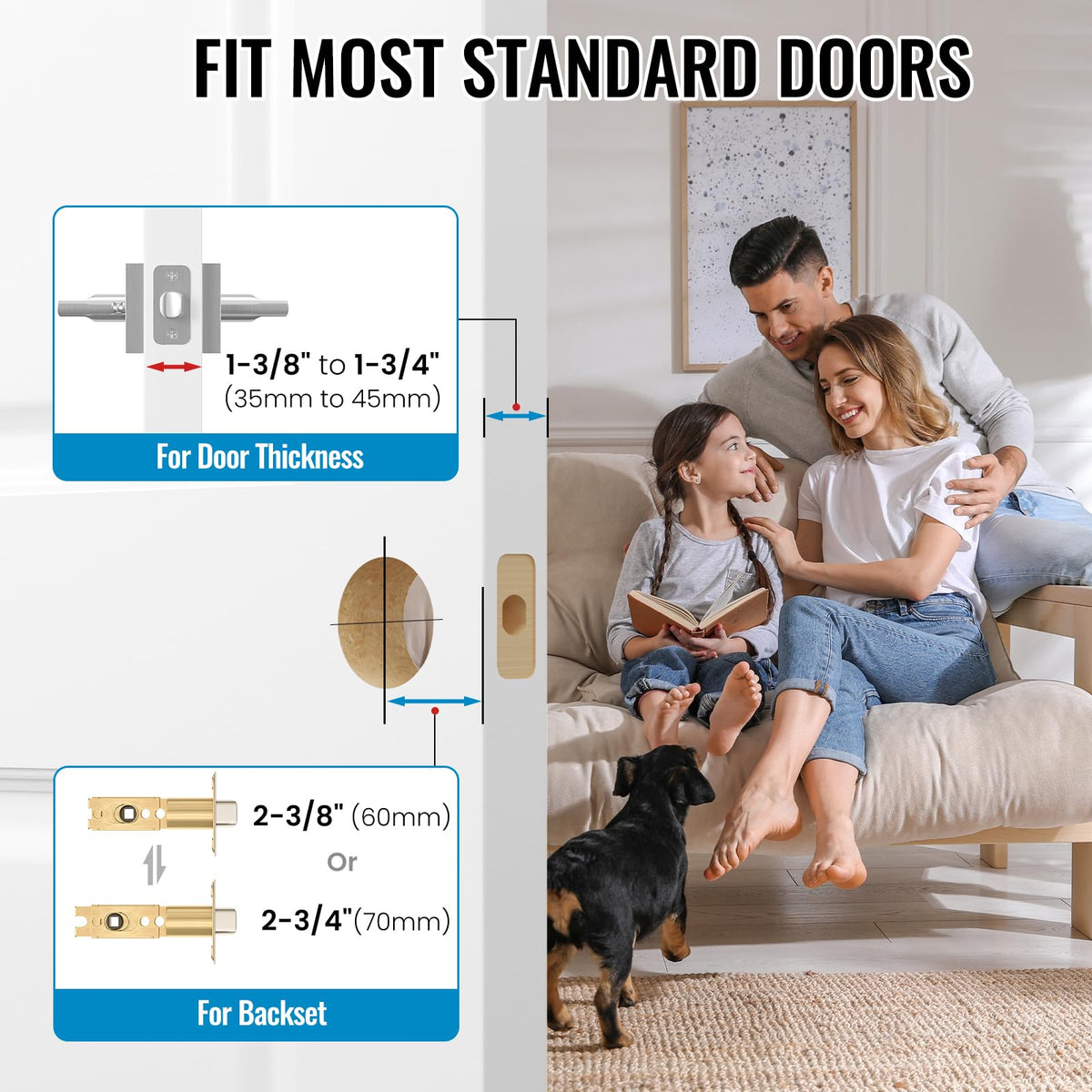 10 Pack Interior Privacy Door Handles (Satin Nickel)