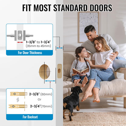10 Pack Interior Privacy Door Handles (Satin Nickel)