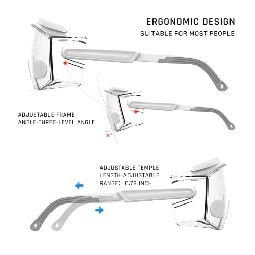 Anti fog Safety Glasses Over Glasses (White)