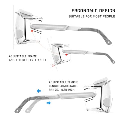 Anti fog Safety Glasses Over Glasses (White)