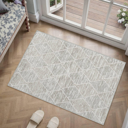 2x3 Area Rugs Grey Washable Entryway Rug (L| Grey / 2' x 3' (Rectangular))