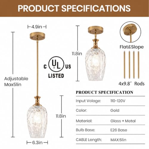 Modern Gold Pendant Lights (Gold)