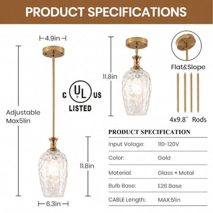 Modern Gold Pendant Lights (Gold)