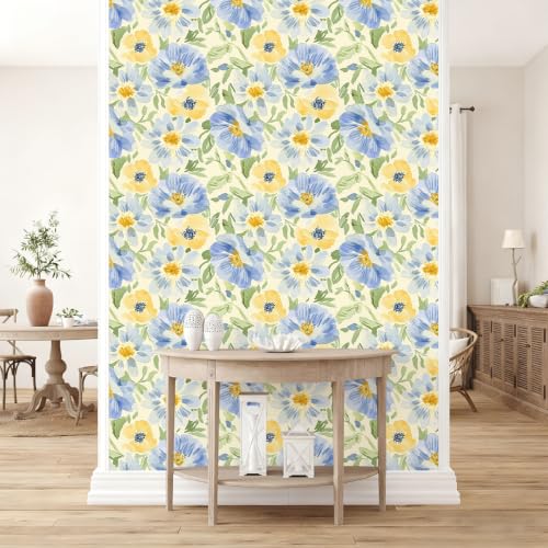 Watercolor Floral Peel and Stick Wallpaper Vintage Botanical Contact Paper
