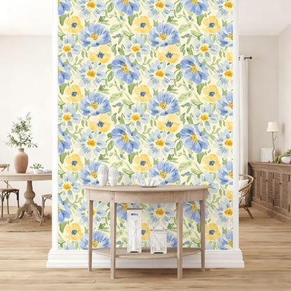 Watercolor Floral Peel and Stick Wallpaper Vintage Botanical Contact Paper