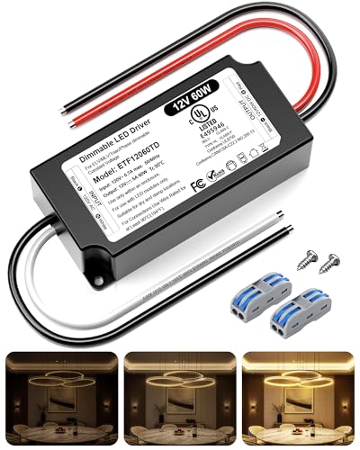 12V & 24V Dimmable LED Driver 60W 96W 1 Pack & 2 Pack