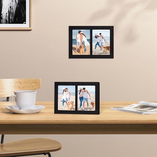 5x7 Collage Picture Frame Set of 2 (Rustic Black / 8.5x11.8in (2Pack))