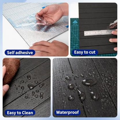 6 Pack Peel and Stick Wood Panels for Wall