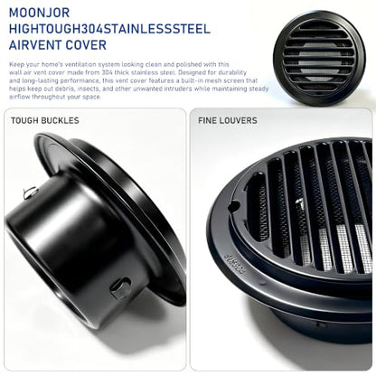 4 inch Thickened 304 Stainless Steel Vent Cover (Flat 4inch (No Hood))