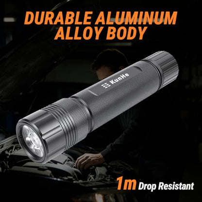 2D Cell Battery Large Flashlight High Lumen Aluminum Alloy Heavy Duty Handheld Flashlight Battery Not Included