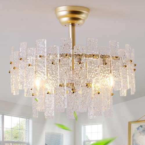 20" Gold Fandelier Ceiling Fan with Light