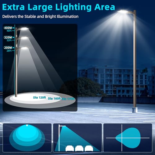 LED Parking Lot Lights Arm & Slip Fitter Mount Dusk to Dawn