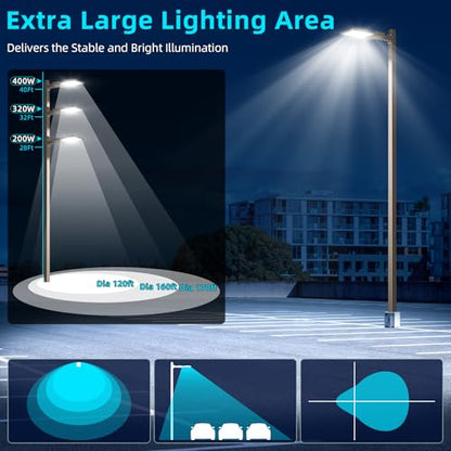 LED Parking Lot Lights Arm & Slip Fitter Mount Dusk to Dawn