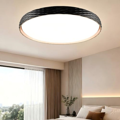 LED Flush Mount Ceiling Light with Sculptural Ring Design