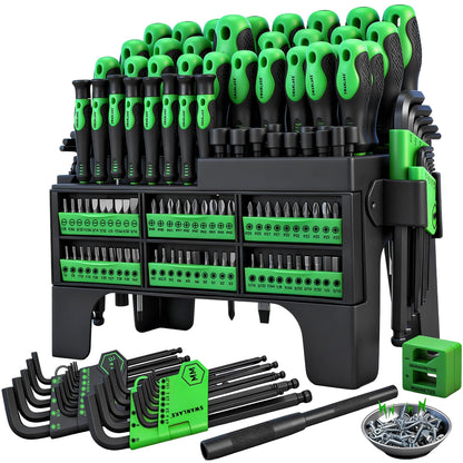 141 Piece Magnetic Screwdriver Set with Plastic Rack (141-Piece Magnetic Screwdriver Set)