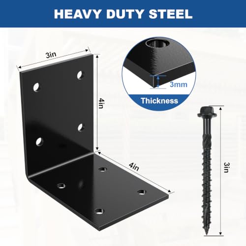 Heavy Duty Steel L Angle Bracket for Wood