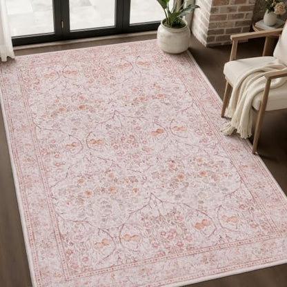 3x5 Washable Rug (Blush Pink / 3' x 5' (Rectangular))
