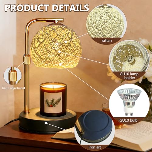 2 Pack Smart Timer Wax Warmer Lamp (2700K/adjust brightness)