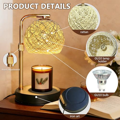 2 Pack Smart Timer Wax Warmer Lamp (2700K/adjust brightness)