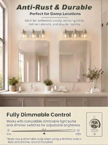 Bathroom Light Fixtures (Black / 3-Light)