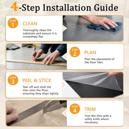 Peel and Stick Floor Tile 18x18 Vinyl Flooring Waterproof